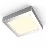 B.K.Licht LED Deckenleuchte 12W 900 lm 170x170x32 mm Aufbau Aufputz warmweiß 3000K Silber-Matt