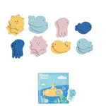 Badabulle Badespielzeug Set mit Badebuch, Handpuppe und Badeaufkleber