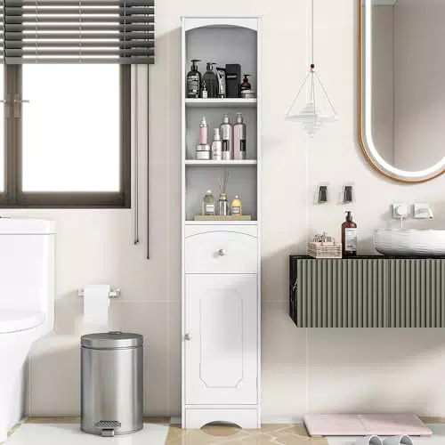 Badezimmerschrank Mehrzweckregal - Ideal für Badezimmer, Flure und Büros