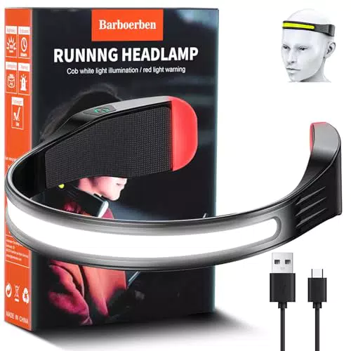 LED Stirnlampe wiederaufladbar USB C - Superhell für Camping, Joggen, Angeln - Wasserdicht & tragbar