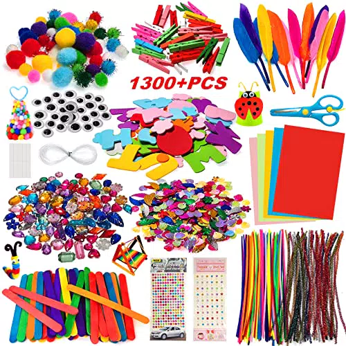 Bastelset Kinder: Bastelkoffer mit Bastelmaterial, Bastelsachen und Scrapbooking-Zubehör