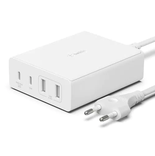 Belkin GaN USB Ladestation für mehrere Geräte mit 2x USB-C und 2x USB-A - Dock für MacBook, iPhone, iPad, Galaxy