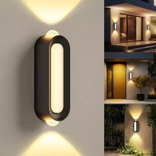 LED Außenwandleuchte IP65 für Innen und Außenbereich - Warmweiß - Up Down Licht - Wandlampe BENMA 6W