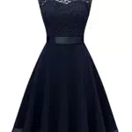 Spitzenkleid Damen für elegante Partys - Berylove Brautjungfer Knielang