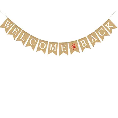 Willkommen zurück Wimpel Banner aus Leinen für Party und Festival Dekoration