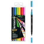 BIC Intensity Filzstifte Set mit Dual Tip Brush Pen - Malen in 6 Farben