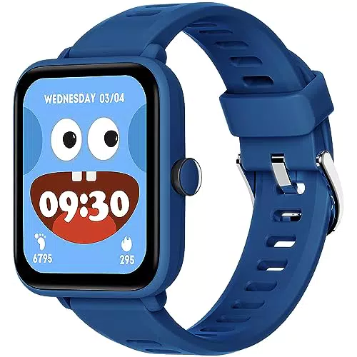 Kinder Smartwatch - Fitness Tracker mit Schrittzähler und Pulsuhr - Wasserdicht - Schlafüberwachung - Wecker - Spiele - HD-Touchscreen - Für Mädchen und Jungen 3-14