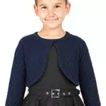 Schwarzer Schmetterling Kinder Langarm Bolero aus Pointelle-Strick für Mädchen