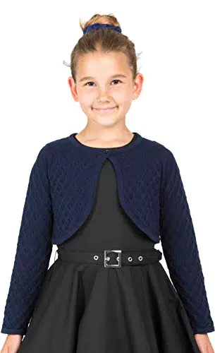 Schwarzer Schmetterling Kinder Langarm Bolero aus Pointelle-Strick für Mädchen