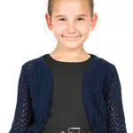 Schwarzer Schmetterling Kinder Bolero aus grobem Strick für Mädchen