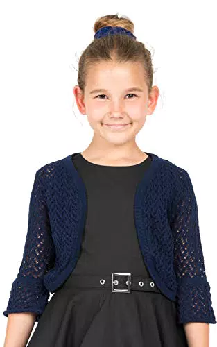 Schwarzer Schmetterling Kinder Bolero aus grobem Strick für Mädchen