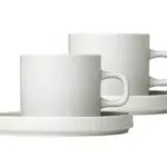 Blomus Kaffeetassen-Set aus Steingut, schlichte Eleganz, spülmaschinengeeignet