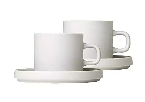 Blomus Kaffeetassen-Set aus Steingut, schlichte Eleganz, spülmaschinengeeignet