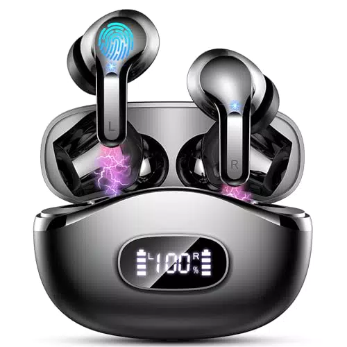 Wireless Kopfhörer Bluetooth 5.3 mit Tiefer Bass und Noise Cancelling Mikrofon