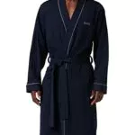 BOSS Bademantel Kimono aus weichem Baumwoll-Jersey, Black