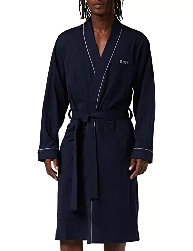 BOSS Bademantel Kimono aus weichem Baumwoll-Jersey, Black