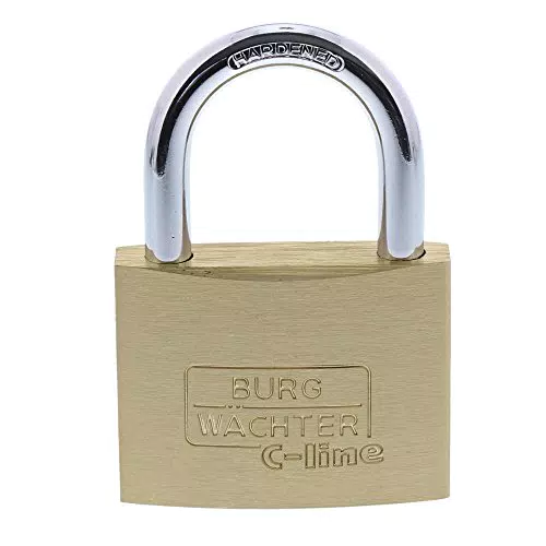Burg Wächter Vorhängeschloss C-Line 222 mit 2 Schlüsseln - Messing 60 mm