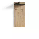 Wandpaneel Garderobe mit Hutablagen und Haken aus Eiche hell