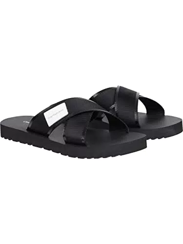 Calvin Klein Herren Sandalen Crisscross Badge Schwarz