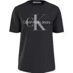 Calvin Klein Herren T-Shirt mit Monogramm-Logo, Kurzarm, Schwarz