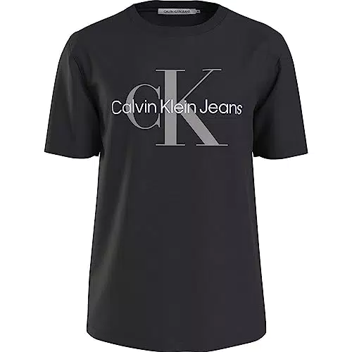 Calvin Klein Herren T-Shirt mit Monogramm-Logo, Kurzarm, Schwarz