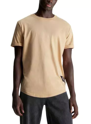 Calvin Klein Jeans Herren T-Shirt Kurzarm Badge Turn Up Sleeve Rundhalsausschnitt