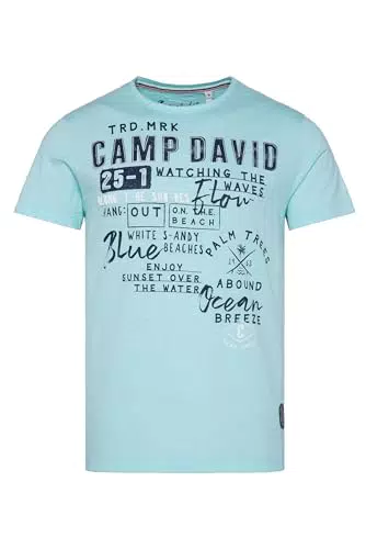 Camp David Herren Rundhalsshirt mit Wording Print