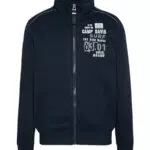 Camp David Herren Sweatjacke mit tonigen Tapes und Label Prints
