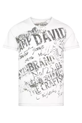 Camp David Herren T-Shirt im Vintage Look mit Print-Artworks