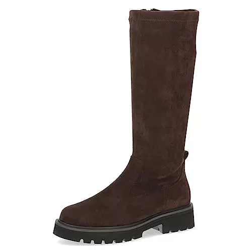 CAPRICE Damen Hohe Stiefel ohne Absatz bis zum Knie, Flach Weite G