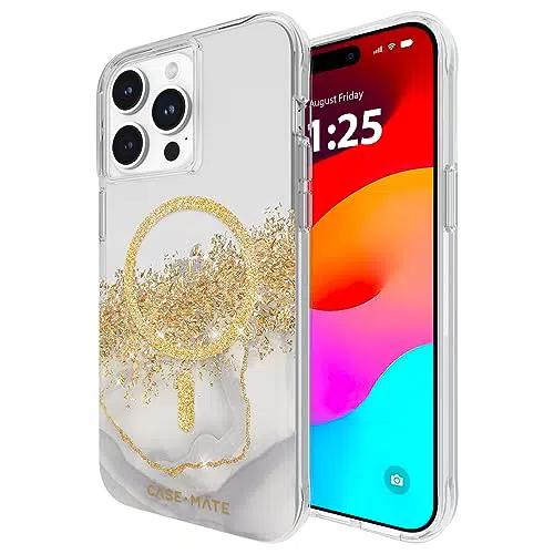 Case-Mate Karat Marble Mag-Safe Schutzhülle für Apple iPhone 15 Pro Max - Gold & Marmor Design