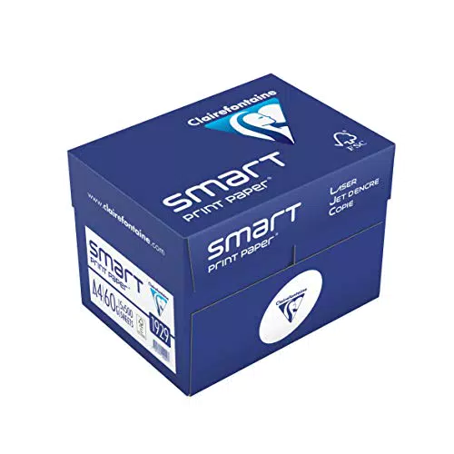 Clairefontaine 1929C - Druckerpapier Smart Print, DIN A4, 60g, 500 Blatt x 5
