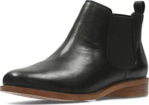 Clarks Damen Taylor Shine Chelsea Boots, Schwarz Black Leather