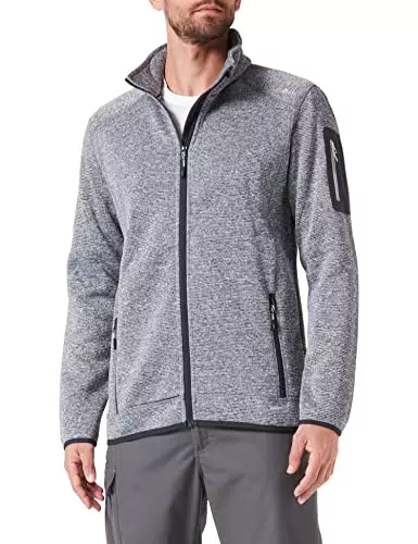 CMP Herren Fleecejacke mit Knit-Tech - Eis-Titan-Schwarz