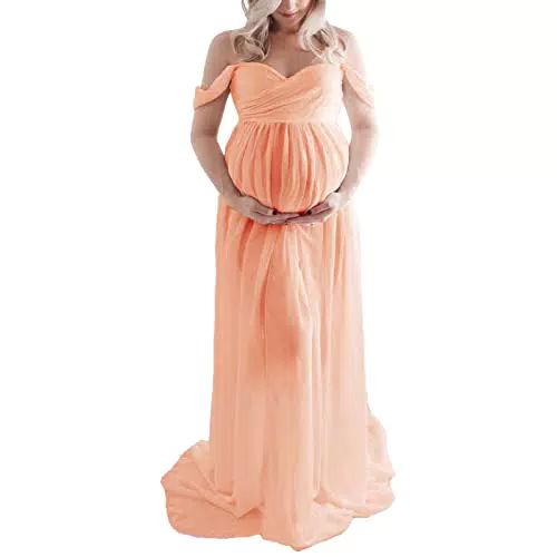 Cocoarm Maxi-Umstandskleid für Frauen - Schulterfrei und Elegant