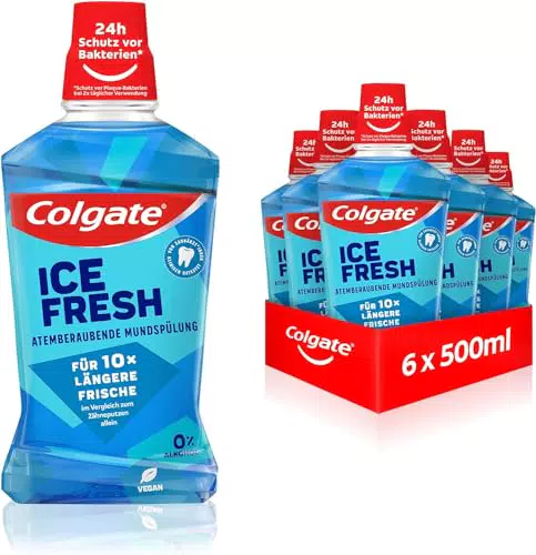 Colgate Ice Fresh Mundspülung - Lang anhaltende Frische ohne Alkohol