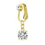 Clip on Bauchnabelpiercing Gold Schmetterling Herz - Fake Piercing