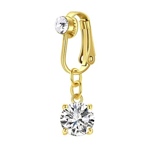 Clip on Bauchnabelpiercing Gold Schmetterling Herz - Fake Piercing