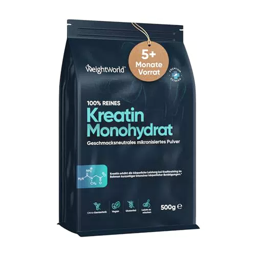 Creatine Monohydrat Pulver - Veganes mikronisiertes Creatin - Pre Workout Booster