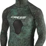 Cressi Hunter Hooded Rush Top Rash Guard Shirt für Wassersport - Camo Grün