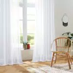 CUTEWIND Sheer Voile Gardinen mit Ösen - Transparente Gardine aus Voile Polyester für Wohnzimmer und Schlafzimmer - 140 X 175 cm - Weiß