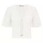 Eleganter Damen Bolero mit Kurzarm und V-Ausschnitt für festliche Anlässe - Weiß