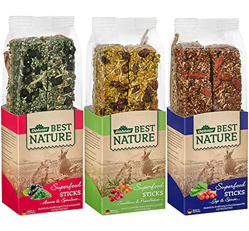 Dehner Best Nature Nagersnack Superfood Sticks für Zwergkaninchen und Nager