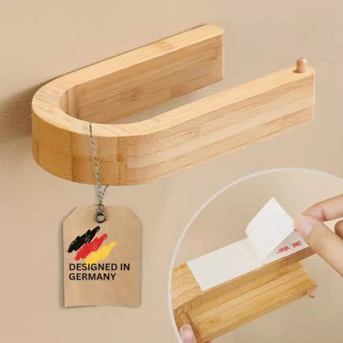 Bambus Toilettenpapierhalter ohne Bohren - DEKAZIA®.