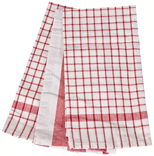 Douceur d'Interieur Geschirrtücher aus Baumwolle, 50 x 70 cm, Rot