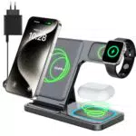 Apple Watch und iPhone Ladestation - 3 in 1 Faltbare Ladestation mit kabellosem Charger für iWatch und iPhone