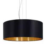 EGLO Pendellampe Maserlo, 3 flammige Textil Pendelleuchte