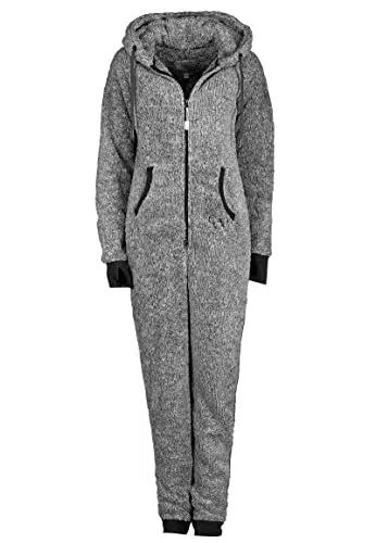 Eight2Nine Damen Jumpsuit Overall aus Teddy Fleece mit Ohren rose L/X