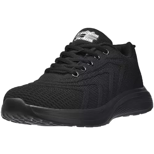 Sneaker ELAPHURUS Damen - Atmungsaktive Hallenturnschuhe für Fitness und Sport, Schwarz