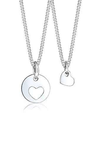 Elli Damen Halskette mit Herz-Anhänger aus 925 Sterling Silber